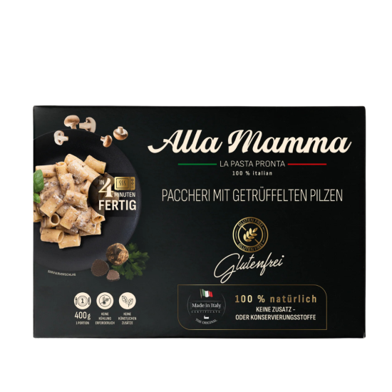 Paccheri mit getrüffelten Pilzen alla Mamma